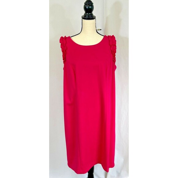 Talbots Dresses & Skirts - TALBOTS RSVP Hot Pink Sheath Pencil Sleeveless Dress w/ Ruffle Sz 14WP  petite